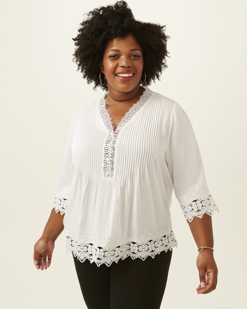 White lace peasant top shop